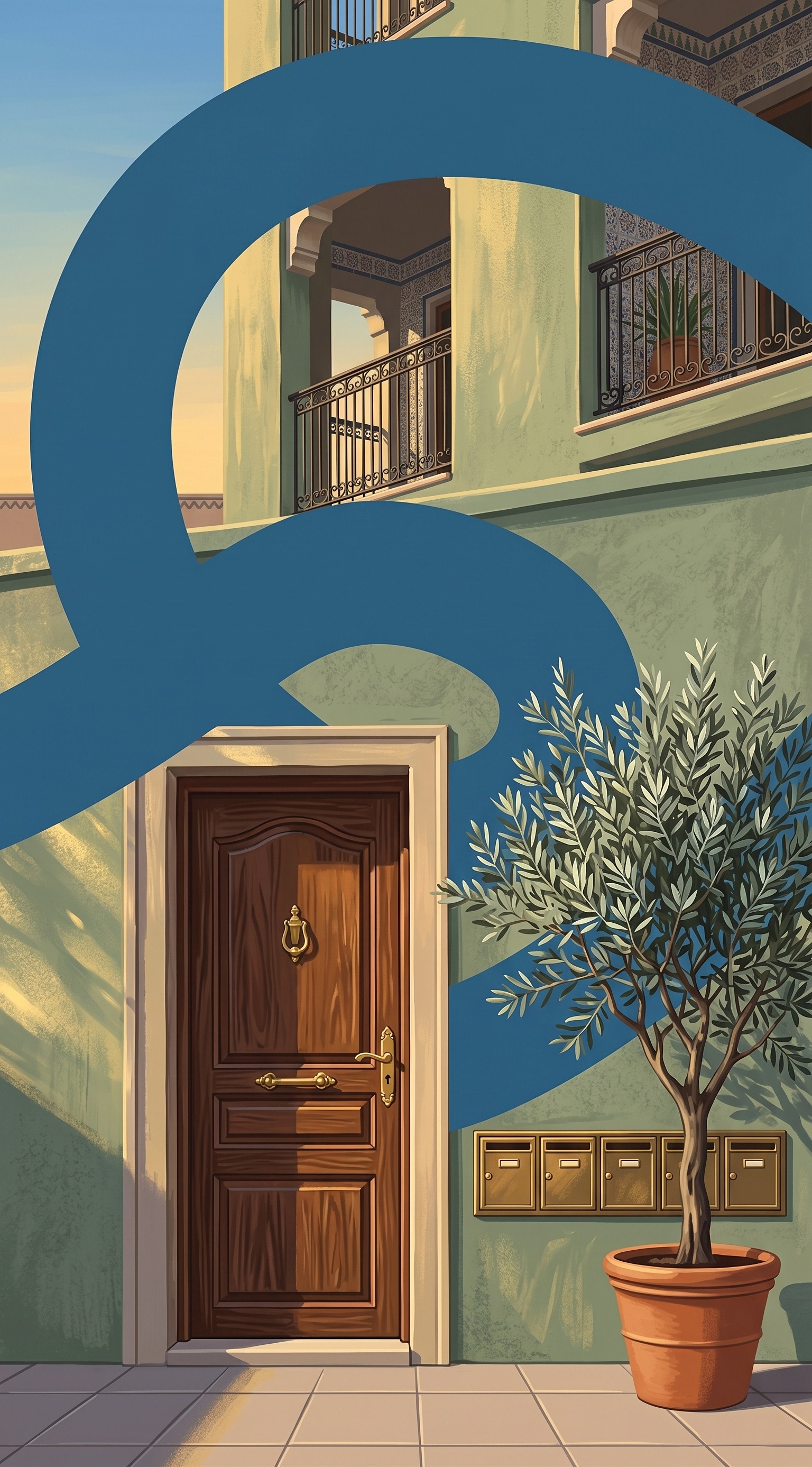 Entrée d'une résidence en copropriété